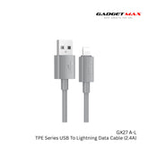 GADGET MAX - GX27 TPE Series USB To Lightning Data Cable ( 2.4A ) - Grey